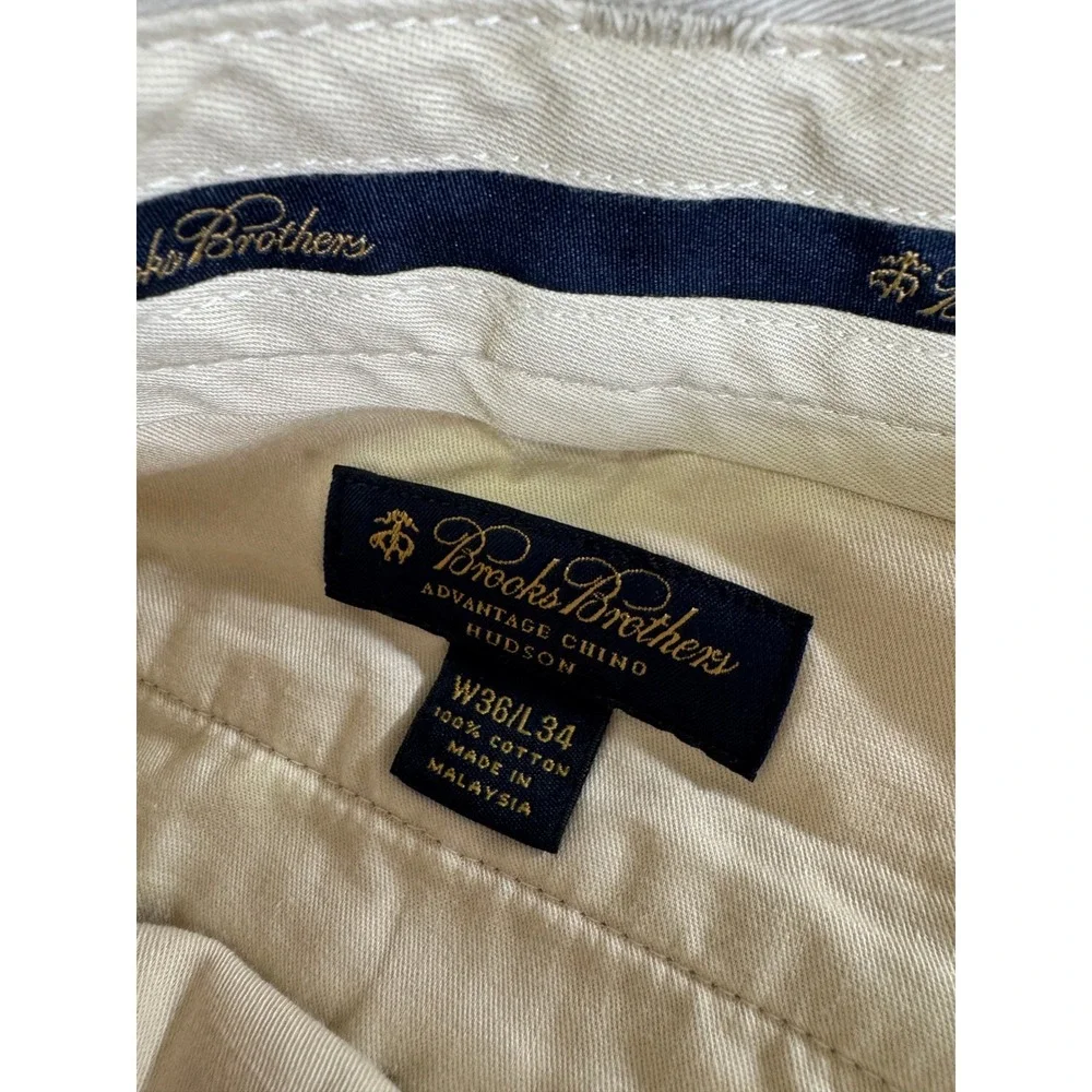 Brooks Brothers Pants Mens‎ 36 X 34 Khaki Hudson Advantage Chino Straight Fit - Picture 6 of 10